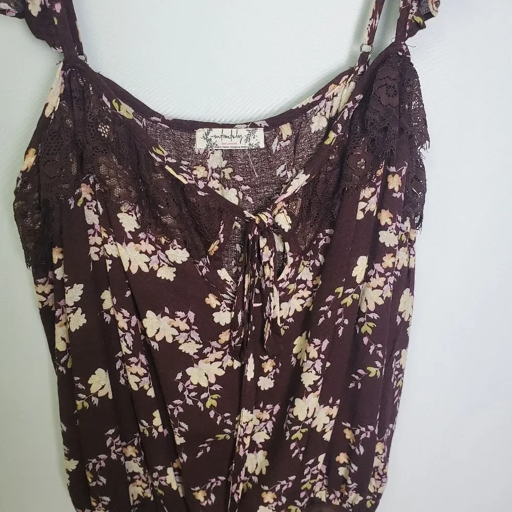 Intimately Free People Floral Lace Bodysuit Size Small